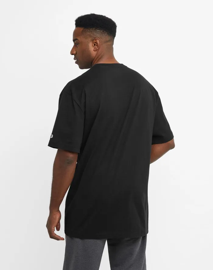 Classic Graphic TShirt Script Logo Big and Tall Black Men Champion TShirts and Tops