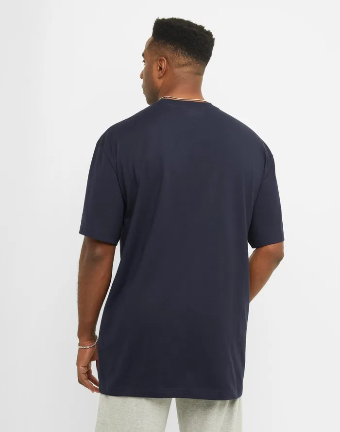 Classic Graphic TShirt Script Logo Big and Tall Navy Men Champion TShirts and Tops
