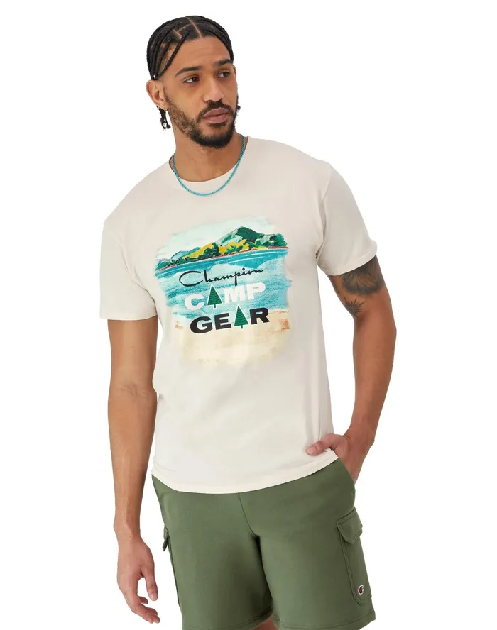 Classic Graphic TShirt Vintage Wash Camp Gear Comfort Wash Natural Men Champion TShirts and Tops Classic Graphic TShirt Vintage Wash Camp Gear Comfort Wash Natural Men Champion TShirts and Tops