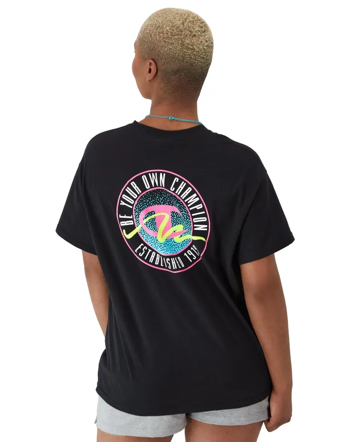 Classic TShirt Be Your Own Wave Graphic Black Women Champion TShirts and Tops