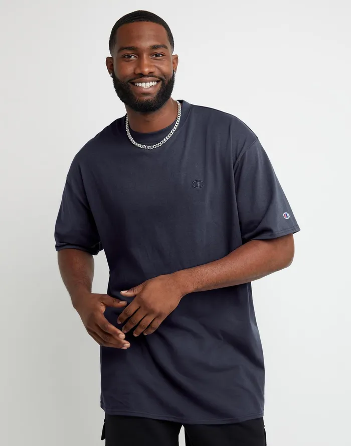 Classic TShirt C Logo Big and Tall Navy Men Champion TShirts and Tops