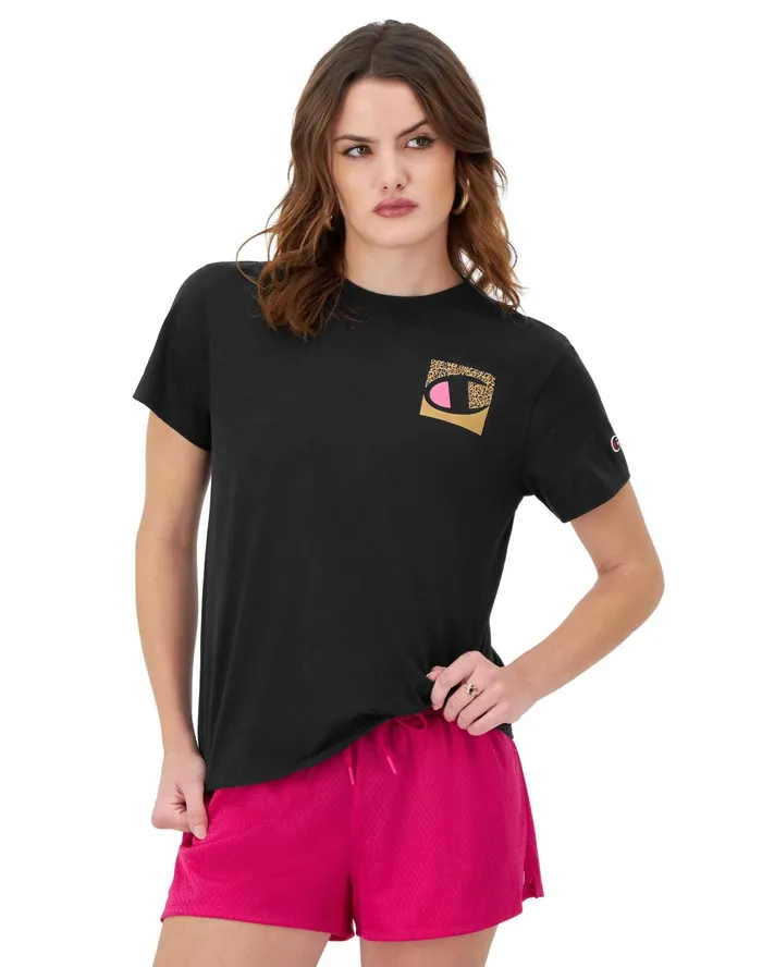 Classic TShirt Leopard C Black Women Champion TShirts and Tops