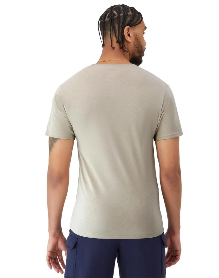 Classic Tee Embroidered C Logo Arctic Cold Beige Men Champion TShirts and Tops