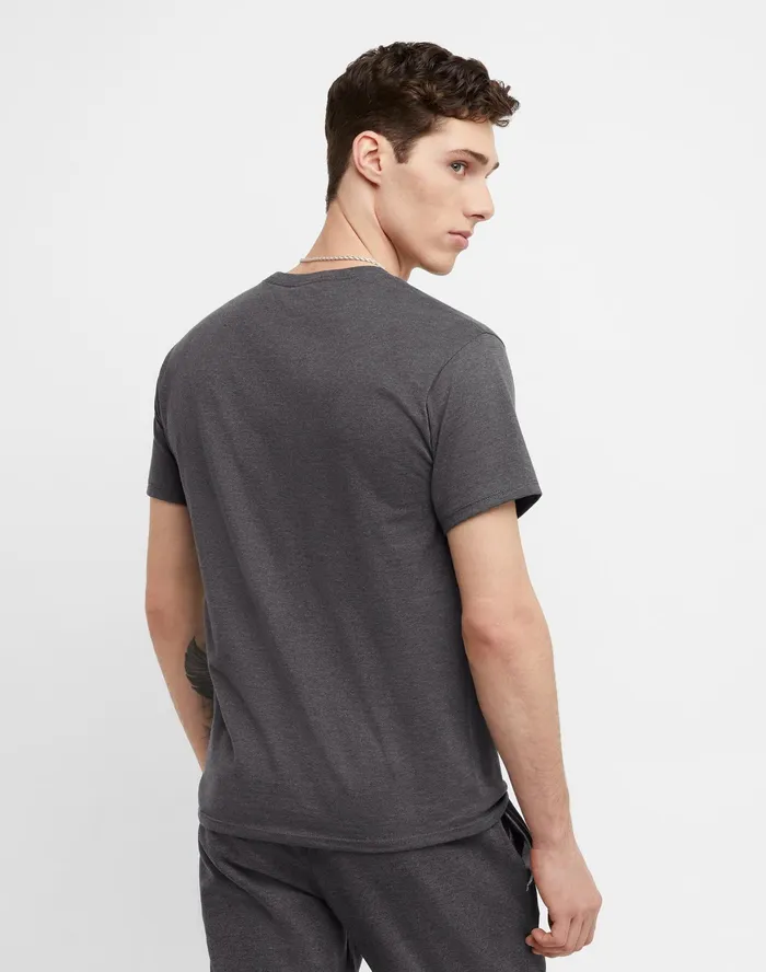 Classic Tee Embroidered C Logo Granite Heather Men Champion TShirts and Tops
