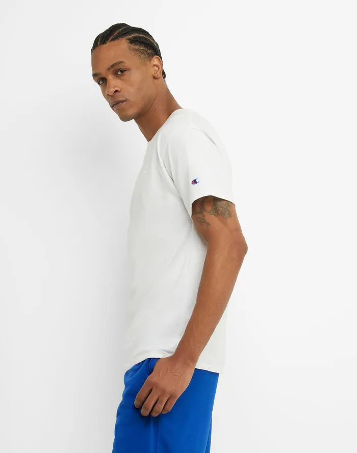 Classic Tee Embroidered C Logo White Men Champion TShirts and Tops