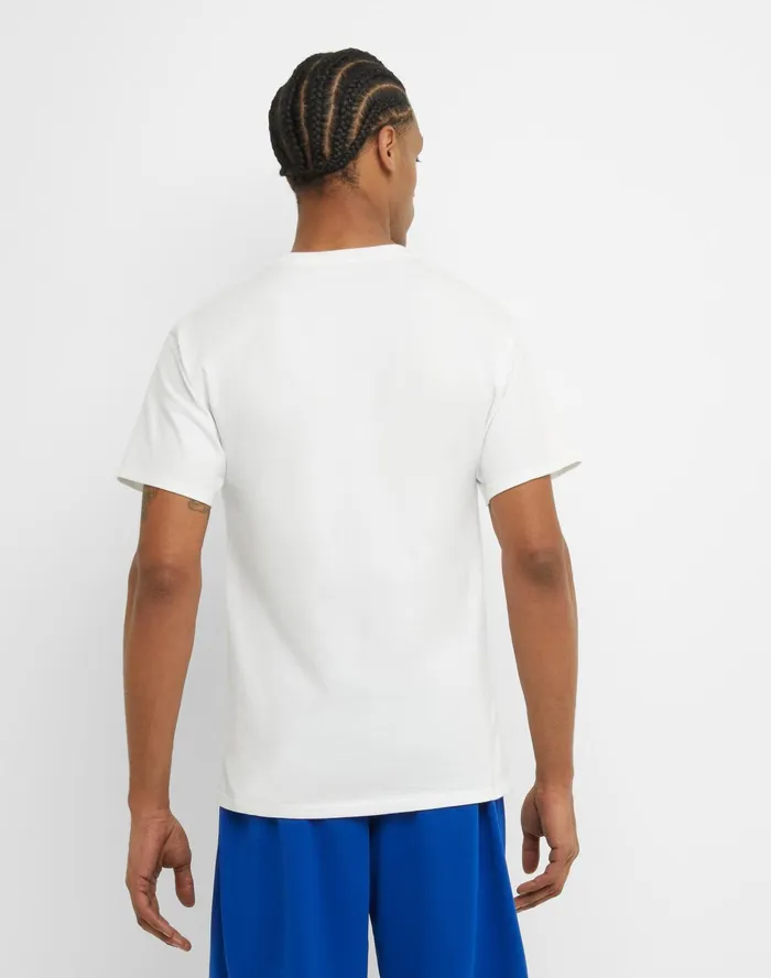 Classic Tee Embroidered C Logo White Men Champion TShirts and Tops