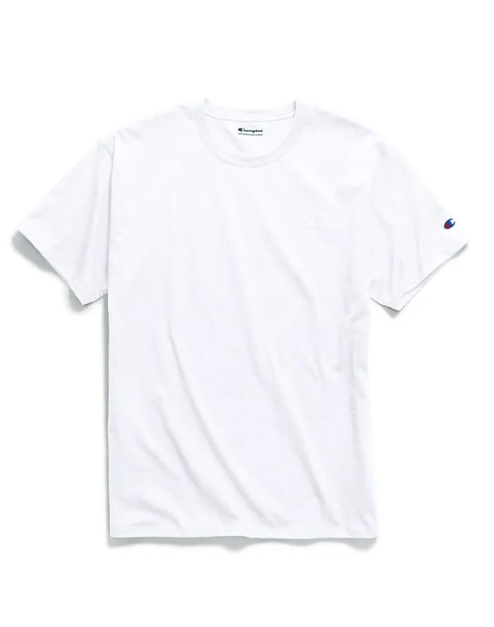 Classic Tee Embroidered C Logo White Men Champion TShirts and Tops