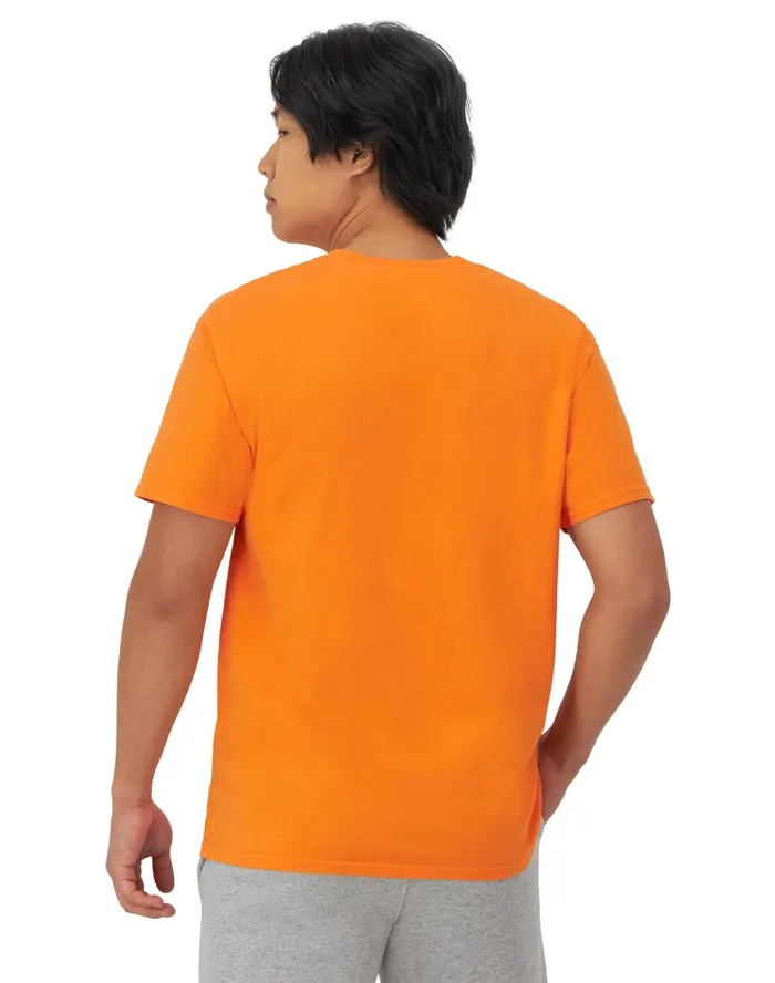 Classic Vintage Wash Graphic TShirt Log Text Logo Comfort Wash Simply Sweet Orange Men Champion TShirts and Tops
