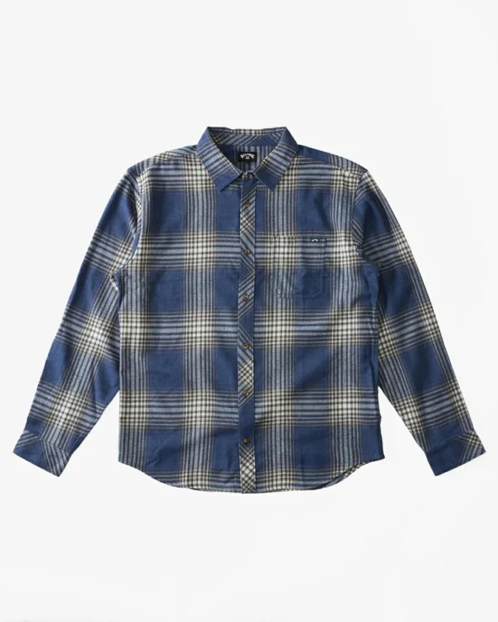 Coastline Flannel Long Sleeve Shirt Dark Navy Men Billabong Shirts