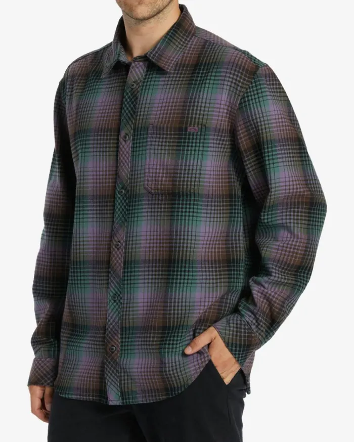 Coastline Flannel Long Sleeve Shirt Dusty Grape Men Billabong Shirts