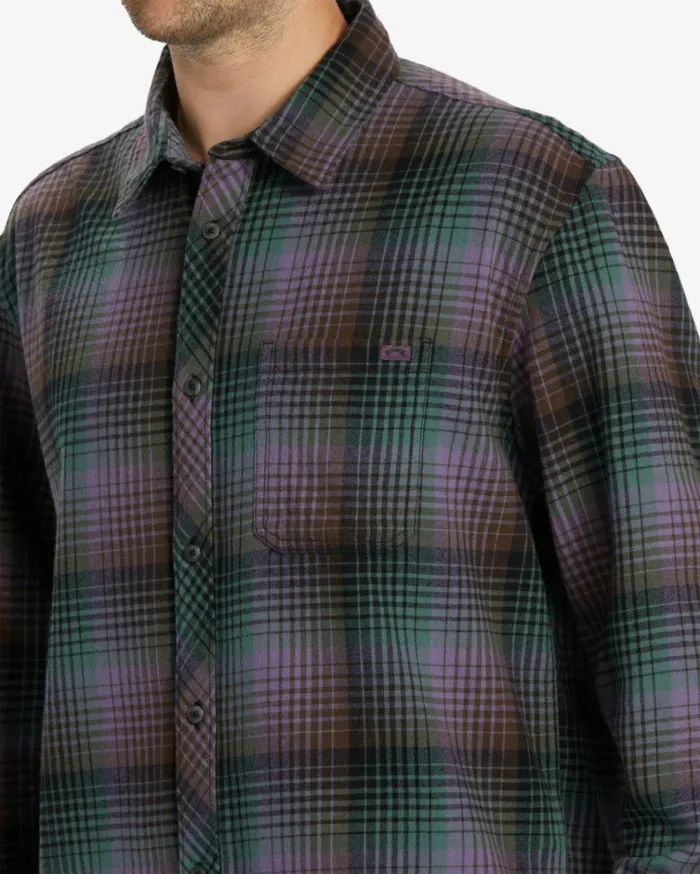 Coastline Flannel Long Sleeve Shirt Dusty Grape Men Billabong Shirts
