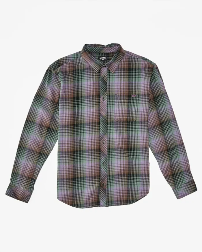 Coastline Flannel Long Sleeve Shirt Dusty Grape Men Billabong Shirts