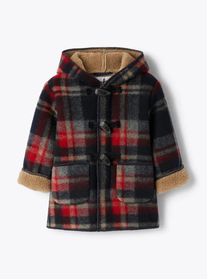 Coats And Jackets Baby 036 Il Gufo Dufflecoat In Checkered Technowool
