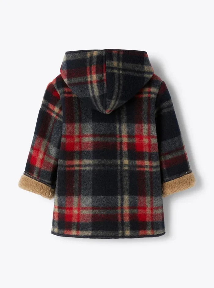 Coats And Jackets Baby 036 Il Gufo Dufflecoat In Checkered Technowool