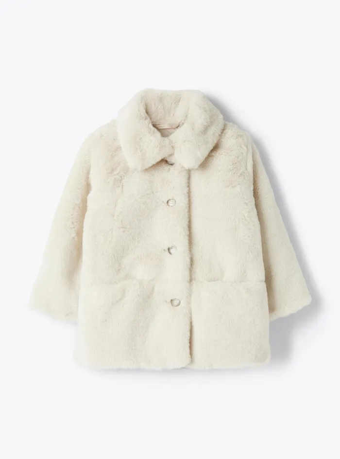 Coats And Jackets Girl 216 Il Gufo Long Design Ecofur Coat