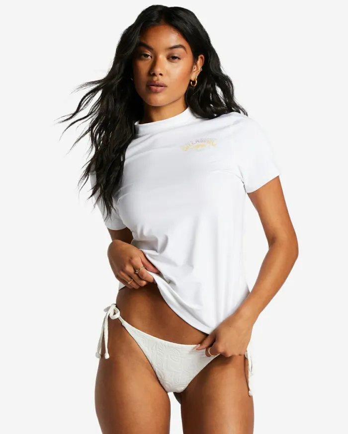 Core Long Sleeve UPF 50 Surf TShirt White Women Billabong Rashguards and Bodysuits