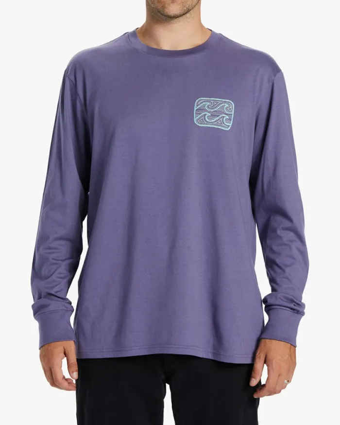 Crayon Wave Long Sleeve TShirt Dusty Grape Men Billabong TShirts