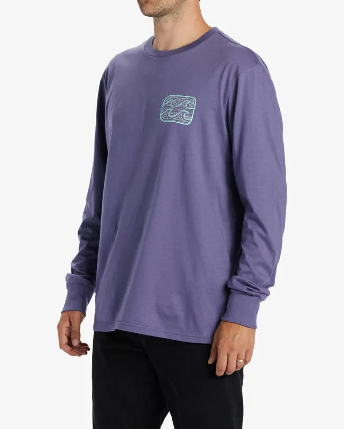 Crayon Wave Long Sleeve TShirt Dusty Grape Men Billabong TShirts