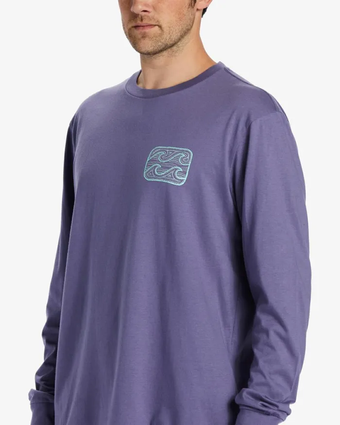 Crayon Wave Long Sleeve TShirt Dusty Grape Men Billabong TShirts