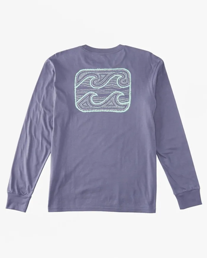 Crayon Wave Long Sleeve TShirt Dusty Grape Men Billabong TShirts
