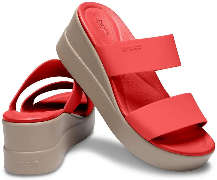 Crocs Crocs Brooklyn Mid Wedge Flame Mushroom Womens Sandals