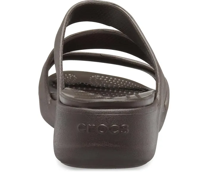 Crocs Crocs Monterey Strappy Wedge Espresso Womens Sandals