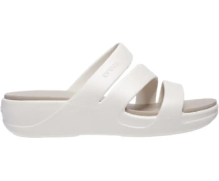 Crocs Crocs Monterey Strappy Wedge Oyster Womens Sandals