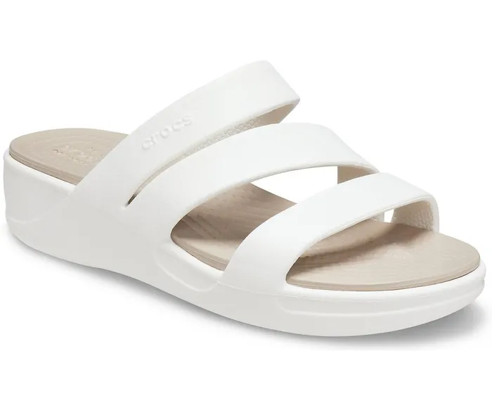 Crocs Crocs Monterey Strappy Wedge Oyster Womens Sandals