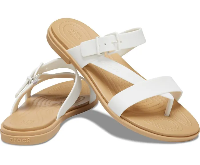 Crocs Crocs Tulum Toe Post Sandal Oyster Tan Womens Sandals