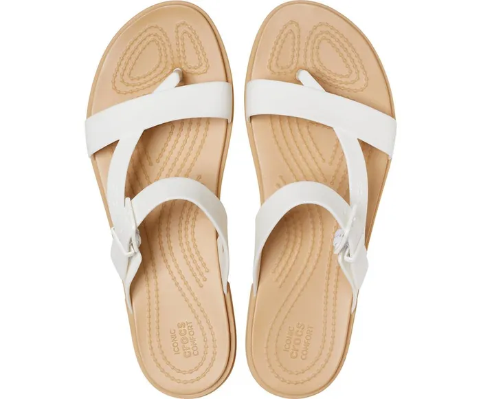 Crocs Crocs Tulum Toe Post Sandal Oyster Tan Womens Sandals