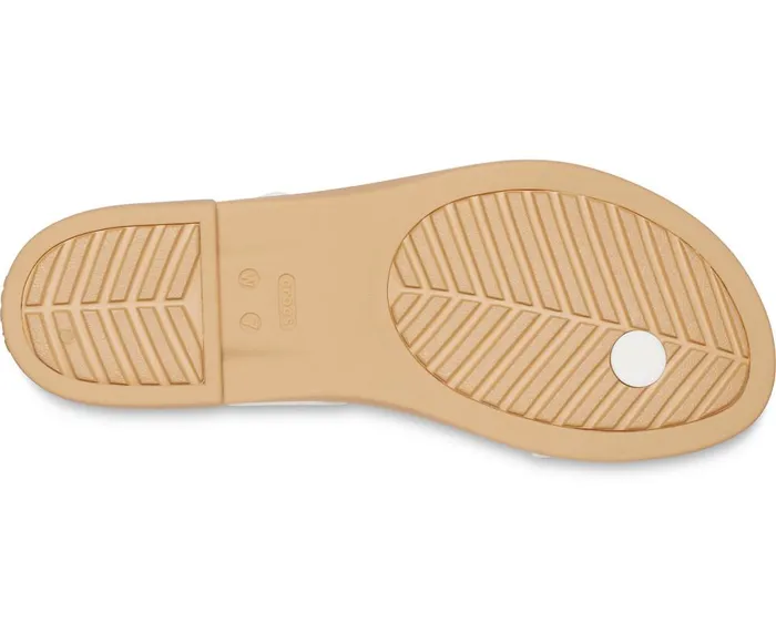 Crocs Crocs Tulum Toe Post Sandal Oyster Tan Womens Sandals
