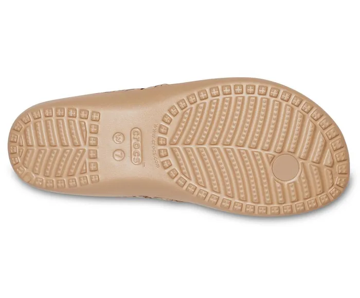 Crocs Kadee II Leopard Flip Leopard Gold Womens Sandals