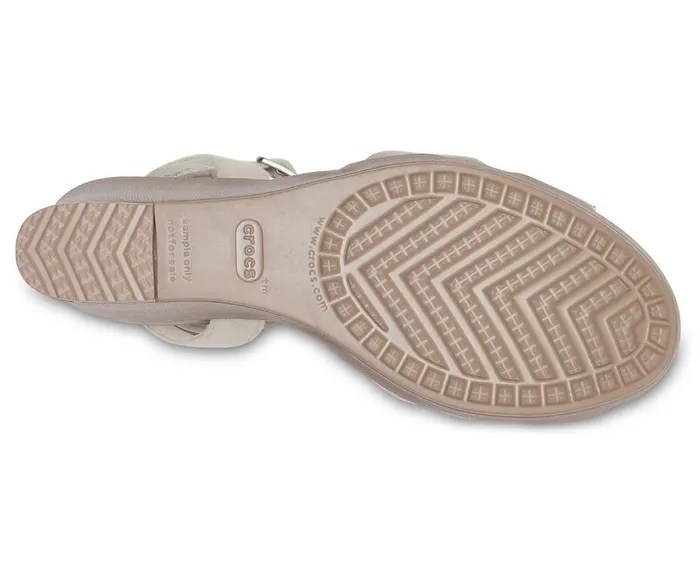 Crocs Leigh II CrossStrap Ankle Wedge Oat Mushroom Womens Wedges