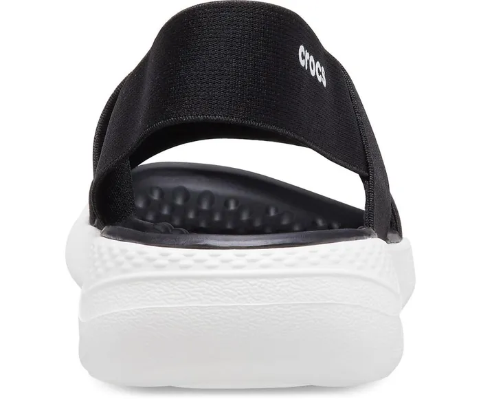 Crocs LiteRide Stretch Sandal Black White Womens Sandals