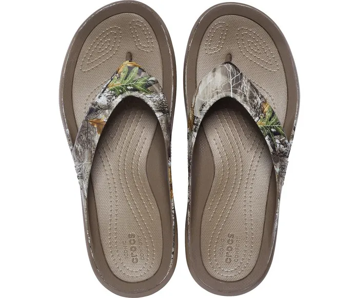 Crocs Swiftwater Realtree Edge Wave Flip Walnut Mens FlipFlops