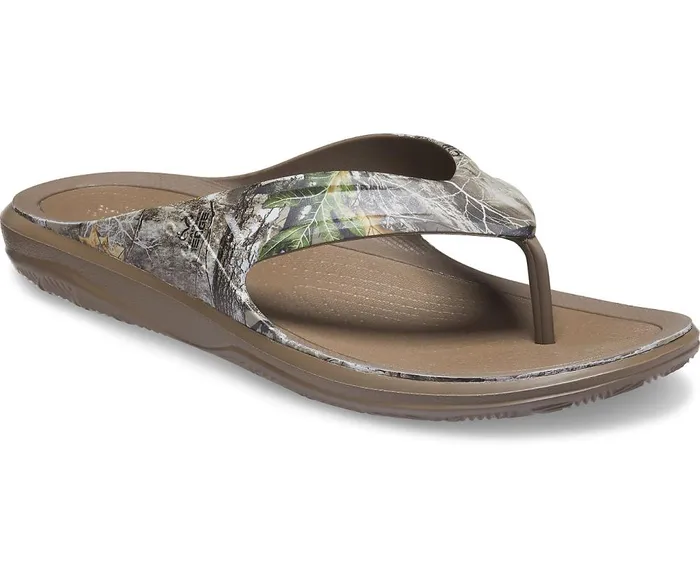 Crocs Swiftwater Realtree Edge Wave Flip Walnut Mens FlipFlops