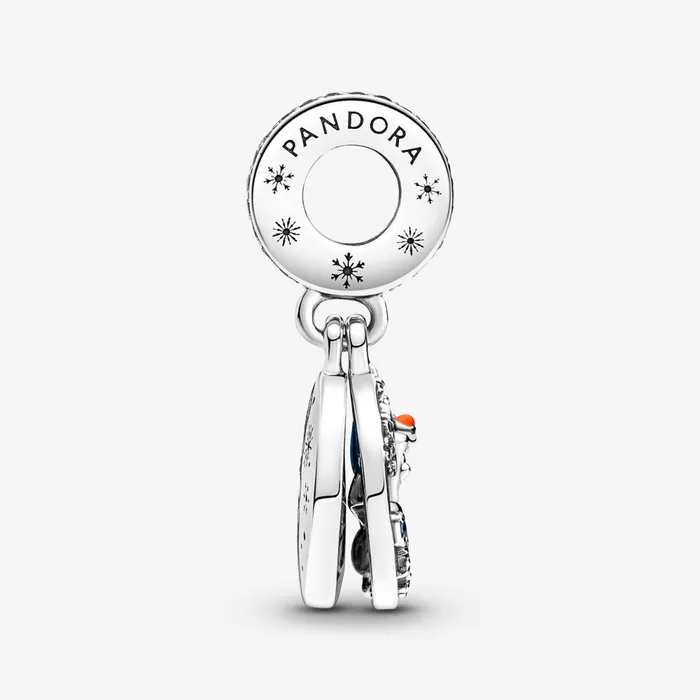 Dangle Charms Women Pandora Disney Frozen Snow Olaf Double Dangle Charm