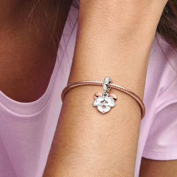 Dangle Charms Women Pandora Disney Mickey Mouse Double Dangle Charm