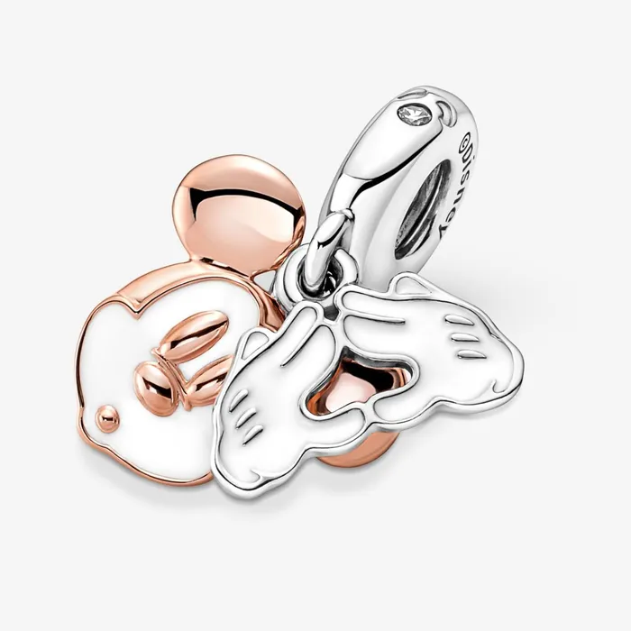 Dangle Charms Women Pandora Disney Mickey Mouse Double Dangle Charm