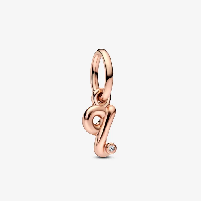 Dangle Charms Women Pandora Letter Q Script Alphabet Dangle Charm