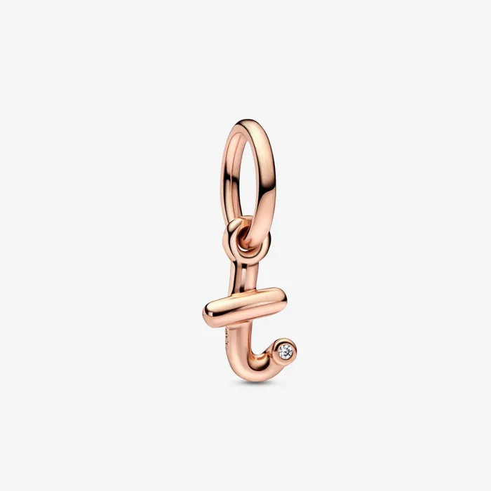 Dangle Charms Women Pandora Letter T Script Alphabet Dangle Charm