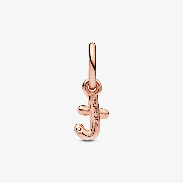 Dangle Charms Women Pandora Letter T Script Alphabet Dangle Charm