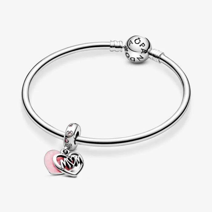 Dangle Charms Women Pandora Mum Script Heart Dangle Charm