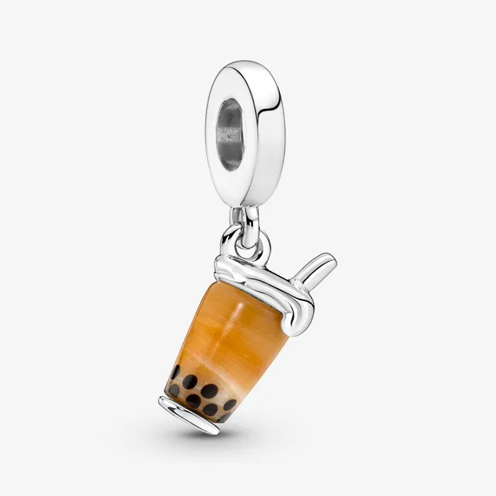 Dangle Charms Women Pandora Murano Glass Bubble Tea Dangle Charm