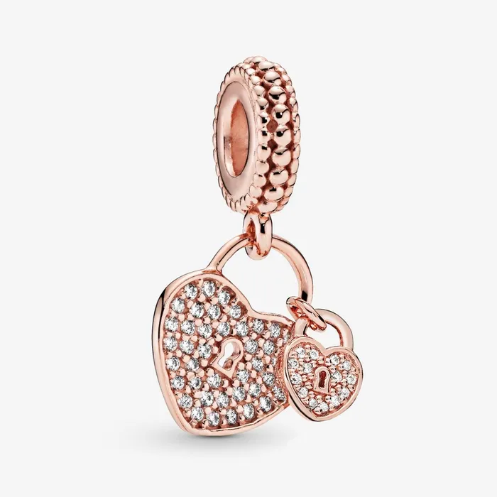 Dangle Charms Women Pandora Pav Heart Padlocks Dangle Charm