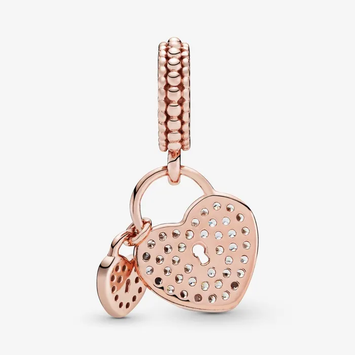 Dangle Charms Women Pandora Pav Heart Padlocks Dangle Charm
