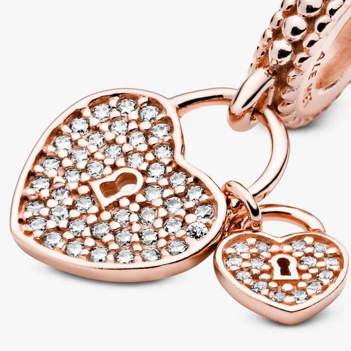 Dangle Charms Women Pandora Pav Heart Padlocks Dangle Charm