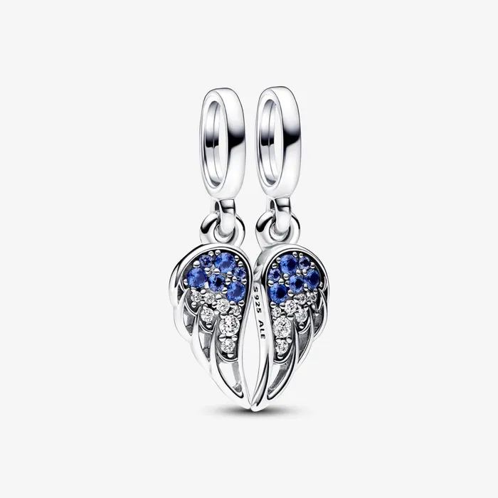 Dangle Charms Women Pandora Sparkling Splitable Angel Wings Dangle Charm