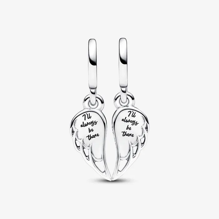 Dangle Charms Women Pandora Sparkling Splitable Angel Wings Dangle Charm