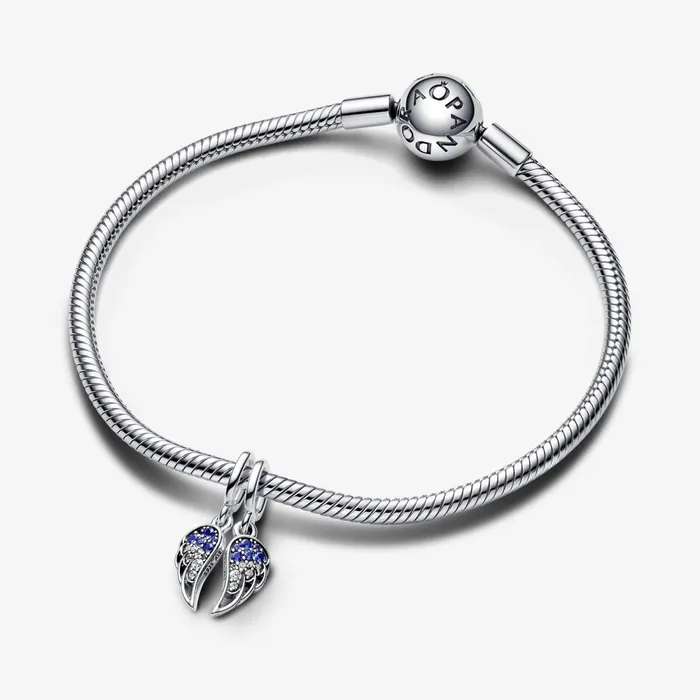 Dangle Charms Women Pandora Sparkling Splitable Angel Wings Dangle Charm